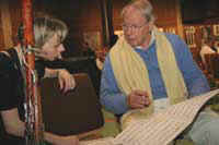 Karlheinz Stockhausen mit Schuelerin, Foto/Copyright: Ute Glaser